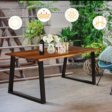 Load image into Gallery viewer, Gymax Rectangular Acacia Wood Dining Table Rustic Indoor &Outdoor Furniture