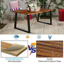 Load image into Gallery viewer, Gymax Rectangular Acacia Wood Dining Table Rustic Indoor &Outdoor Furniture