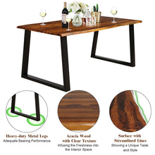 Load image into Gallery viewer, Gymax Rectangular Acacia Wood Dining Table Rustic Indoor &Outdoor Furniture