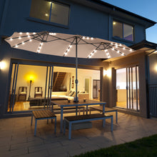 Load image into Gallery viewer, Gymax 15Ft Solar LED Patio Outdoor Double-Sided Umbrella w/ 36 Lights Crank