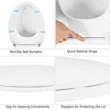 Load image into Gallery viewer, Gymax Elongated Toilet Seat Slow-Close with Non-Slip Seat Bumper & Quick Release Hinge