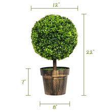 Load image into Gallery viewer, Gymax 2PCS 22'' Artificial Topiary Ball Tree Fake Boxwood Plant Home Office Decor