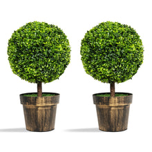 Load image into Gallery viewer, Gymax 2PCS 22'' Artificial Topiary Ball Tree Fake Boxwood Plant Home Office Decor