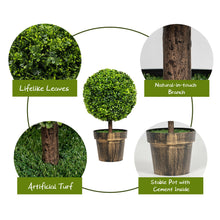 Load image into Gallery viewer, Gymax 2PCS 22'' Artificial Topiary Ball Tree Fake Boxwood Plant Home Office Decor