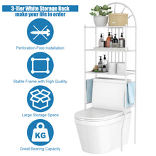 Load image into Gallery viewer, Gymax Bathroom 3-Tier Metal Storage Rack Over the Toilet Space Saver White