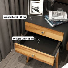 Load image into Gallery viewer, Gymax Wooden Nightstand Mid-Century End Side Table Living Room W/2 Storage Drawers