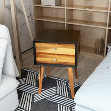 Load image into Gallery viewer, Gymax 2PCS Wooden Nightstand Mid-Century End Side Table Living Room W/2 Storage Drawer