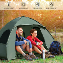 Load image into Gallery viewer, Gymax 2-Person Compact Portable Pop-Up Tent/Camping Cot w/ Air Mattress & Sleeping Bag