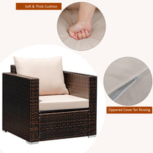 Load image into Gallery viewer, Gymax 3PCS Patio Rattan Outdoor Furniture Set w/ Cushioned Sofa Coffee Table