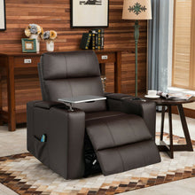 Load image into Gallery viewer, Gymax Massage Theater Recliner Chair w/ Remote Control Swivel Tray Black/Coffee
