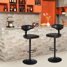 Load image into Gallery viewer, Gymax Set of 2 Bentwood Barstool Height Adjustable Swivel Bar Stool Upholstered Black