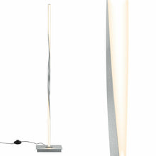 Load image into Gallery viewer, Gymax 48'' Helix LED Floor Lamp Modern Standing Pole Light w/ Built-in Light Strip Silver/Black