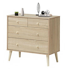 Load image into Gallery viewer, Gymax 4-Drawer Dresser Chest Cabinet Storage Organizer Rubber Leg W/Rail Walnut/Oak Finish