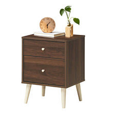 Load image into Gallery viewer, Gymax Nightstand 2-Drawer Beside End Side Table w/Rubber Legs