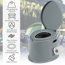 Load image into Gallery viewer, Gymax Portable Travel Toilet Indoor Outdoor W/Paper Holder Camping Hiking Boating