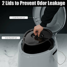 Load image into Gallery viewer, Gymax Portable Travel Toilet Indoor Outdoor W/Paper Holder Camping Hiking Boating