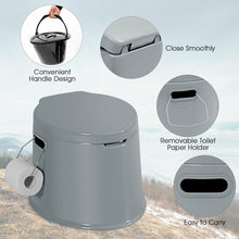 Load image into Gallery viewer, Gymax Portable Travel Toilet Indoor Outdoor W/Paper Holder Camping Hiking Boating