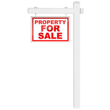 Load image into Gallery viewer, Gymax 6' UPVC Real Estate Sign Post Open House Yard Home for Sale White W/Stake