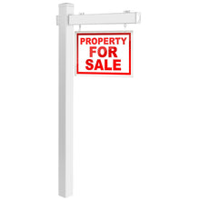 Load image into Gallery viewer, Gymax 6' UPVC Real Estate Sign Post Open House Yard Home for Sale White W/Stake