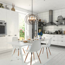 Load image into Gallery viewer, Gymax 16'' 5-Light Metal Pendant Chandelier w/ Iron Chain Pivoting Interlocking Rings