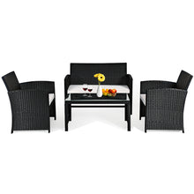 Load image into Gallery viewer, Gymax 4PCS Rattan Patio Conversation Set Outdoor w/ Coffee Table Cushioned Sofa