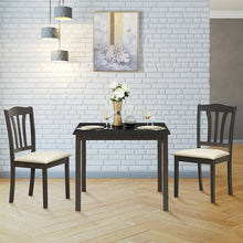 Load image into Gallery viewer, Gymax 3PCS Wooden Dining Set w/ Square Table 2 Cushioned Chairs