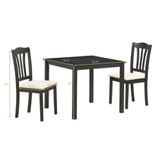 Load image into Gallery viewer, Gymax 3PCS Wooden Dining Set w/ Square Table 2 Cushioned Chairs