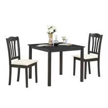 Load image into Gallery viewer, Gymax 3PCS Wooden Dining Set w/ Square Table 2 Cushioned Chairs