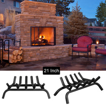 Load image into Gallery viewer, Gymax 21'' Iron Fireplace Log Grate 3/4'' Heavy Duty Steel Firewood Burning Rack