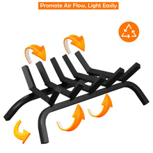 Load image into Gallery viewer, Gymax 21'' Iron Fireplace Log Grate 3/4'' Heavy Duty Steel Firewood Burning Rack