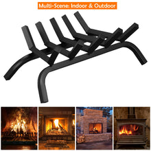Load image into Gallery viewer, Gymax 21'' Iron Fireplace Log Grate 3/4'' Heavy Duty Steel Firewood Burning Rack