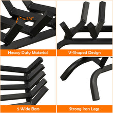 Load image into Gallery viewer, Gymax 21'' Iron Fireplace Log Grate 3/4'' Heavy Duty Steel Firewood Burning Rack