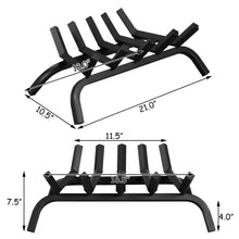 Load image into Gallery viewer, Gymax 21'' Iron Fireplace Log Grate 3/4'' Heavy Duty Steel Firewood Burning Rack