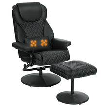 Load image into Gallery viewer, Gymax Massage Recliner Chair Leather Armchair Swivel w/Ottoman&Lumbar Support