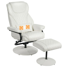 Load image into Gallery viewer, Gymax Massage Recliner Chair Leather Armchair Swivel w/Ottoman&Lumbar Support
