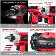 Load image into Gallery viewer, Gymax 20V Cordless Impact Wrench Brushless w/ 4.0 AH Battery Fast Charger Sockets Bag