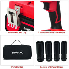 Load image into Gallery viewer, Gymax 20V Cordless Impact Wrench Brushless w/ 4.0 AH Battery Fast Charger Sockets Bag