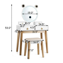Load image into Gallery viewer, Gymax Makeup Dressing Vanity Table Set w/ Touch Screen Mirror