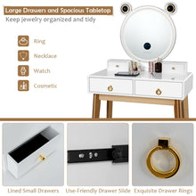 Load image into Gallery viewer, Gymax Makeup Dressing Vanity Table Set w/ Touch Screen Mirror