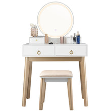 Load image into Gallery viewer, Gymax Makeup Dressing Vanity Table Set w/ Touch Screen Dimming Mirror