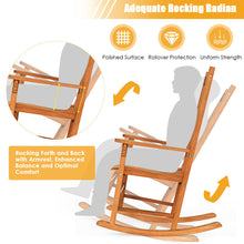 Load image into Gallery viewer, Gymax 3 PCS Eucalyptus Rocking Chair Set W/ Coffee Table 2 Wood Conversation Chairs