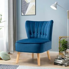 Load image into Gallery viewer, Gymax 2PCS Accent Chair Armless Leisure Chair Single Sofa w/ Wood Legs Blue