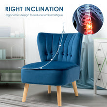 Load image into Gallery viewer, Gymax 2PCS Accent Chair Armless Leisure Chair Single Sofa w/ Wood Legs Blue
