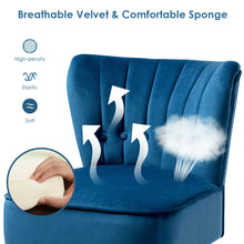 Load image into Gallery viewer, Gymax 2PCS Accent Chair Armless Leisure Chair Single Sofa w/ Wood Legs Blue