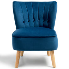 Load image into Gallery viewer, Gymax 2PCS Accent Chair Armless Leisure Chair Single Sofa w/ Wood Legs Blue