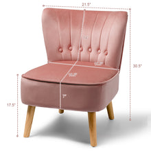 Load image into Gallery viewer, Gymax 2PCS Accent Chair Armless Leisure Chair Single Sofa w/ Wood Legs Pink