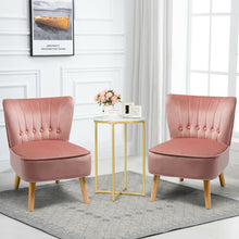 Load image into Gallery viewer, Gymax 2PCS Accent Chair Armless Leisure Chair Single Sofa w/ Wood Legs Pink