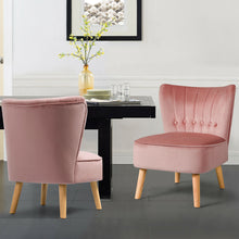 Load image into Gallery viewer, Gymax 2PCS Accent Chair Armless Leisure Chair Single Sofa w/ Wood Legs Pink