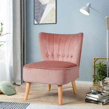 Load image into Gallery viewer, Gymax 2PCS Accent Chair Armless Leisure Chair Single Sofa w/ Wood Legs Pink