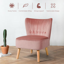 Load image into Gallery viewer, Gymax 2PCS Accent Chair Armless Leisure Chair Single Sofa w/ Wood Legs Pink